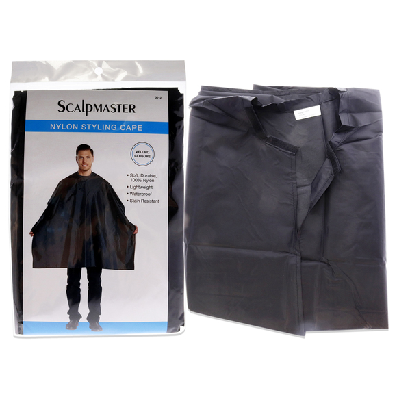 Nylon Styling Cape with Velcro Closure-Black-Scalpmaster for Unisex-1 Pc Apron - Picture 1 of 3